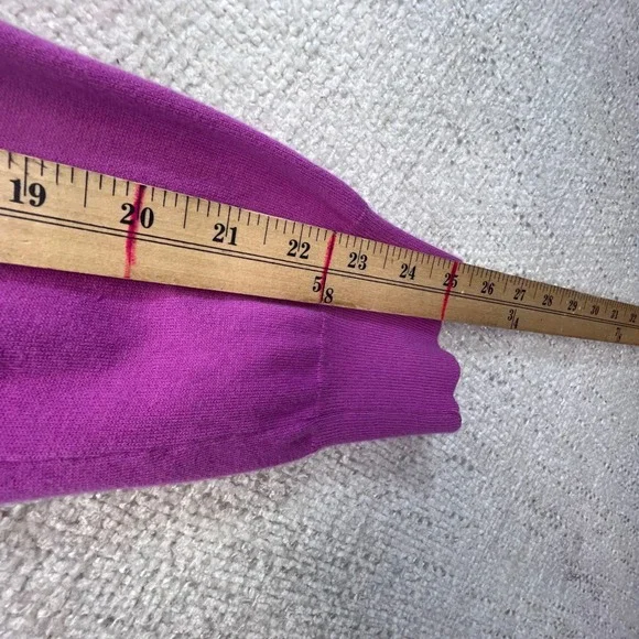 Lands' End Women's Fuchsia Cardigan M Medium Purple Button‎ Front Sweater - Picture 10 of 16